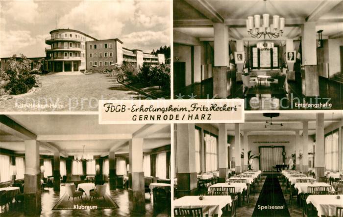 Gernrode Harz FDGB Erholungsheim Fritz Heckert Empfangshalle Klubraum Speisesaal