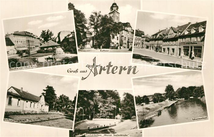 Artern Unstrut Geschwister Scholl Platz Solbad Rathaus Karl Marx Strasse Schwimm