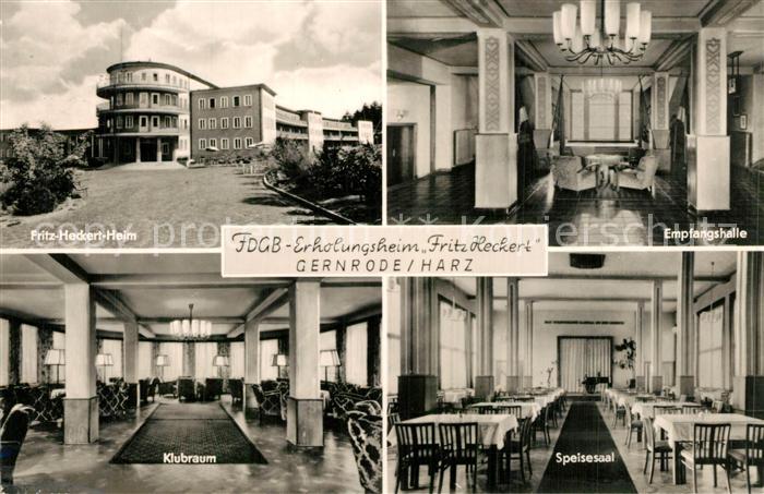 Gernrode Harz FDGB Erholungsheim Fritz Heckert Empfangshalle Klubraum Speisesaal