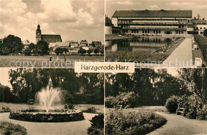 Harzgerode Ansicht mit Kirche Kurhaus Parkanlagen