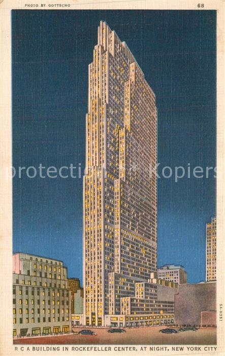 New York City RCA Building in Rockefeller Center Skyscraper Illustration