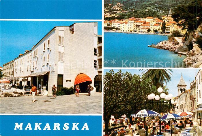 Makarska Dalmatien Teilansichten Innenstadt Strassencafes Bucht