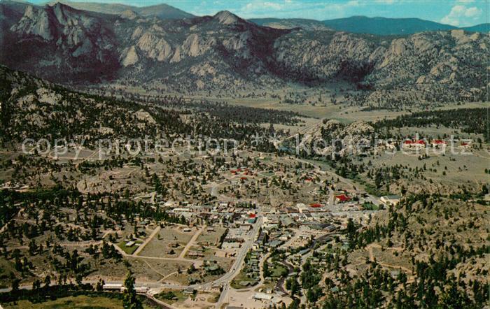 Estes Park View of the village from aerial tramway Rocky Mountain National Park