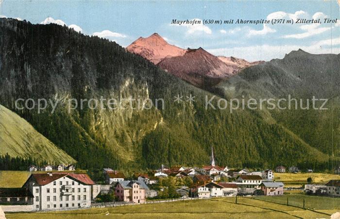 Mayrhofen Zillertal Panorama Blick zur Ahornspitze Zillertaler Alpen