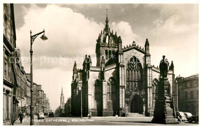 Edinburgh Scotland St Giles Cathedral Monument Valentine's Postcard
