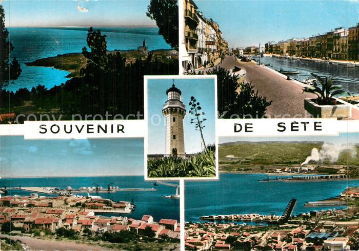 Sete Cette Kuestenpanorama Hafen Leuchtturm Kanal