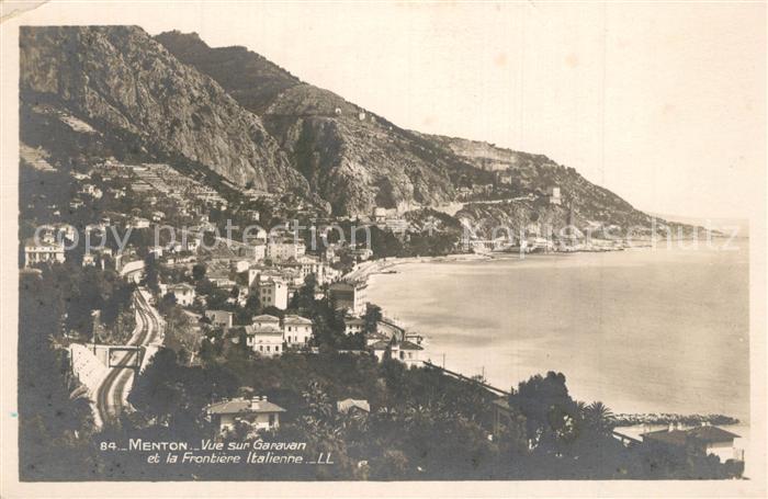 Menton Alpes Maritimes Vue sur Garavan et la Frontière Italien