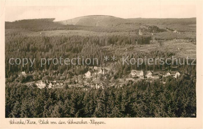 Schierke Harz Panorama Blick von den Schnarcher Klippen