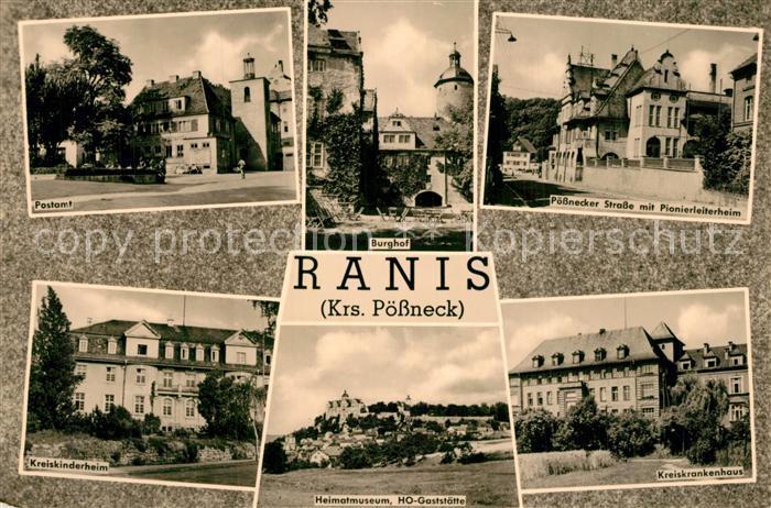 Ranis Postamt Kinderheim Burghof Heimatmuseum HO Gaststaette Poessnecker Strasse