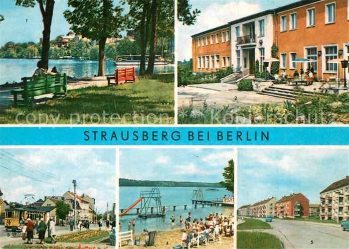 Strausberg Brandenburg Faehre Strausssee HO Hotel Grosse Strasse Badeanstalt Phi