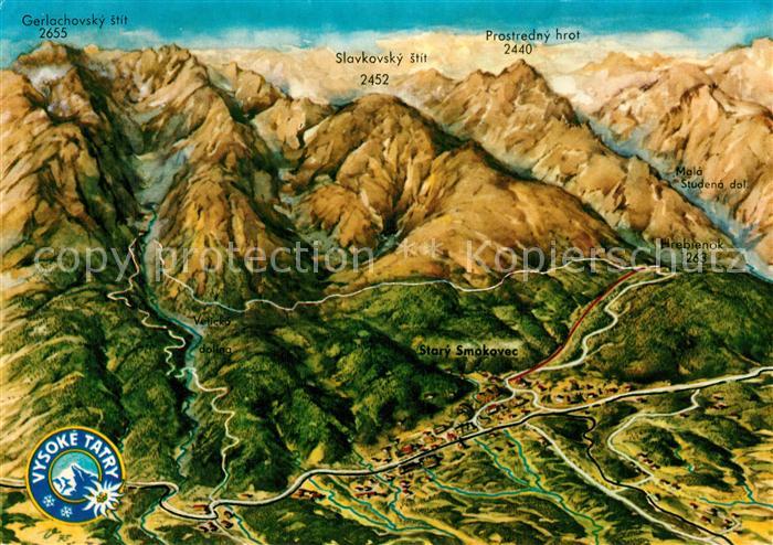 Vysoke Tatry Panoramakarte