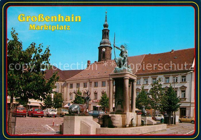 Grossenhain Sachsen Marktplatz mit Dianabrunnen