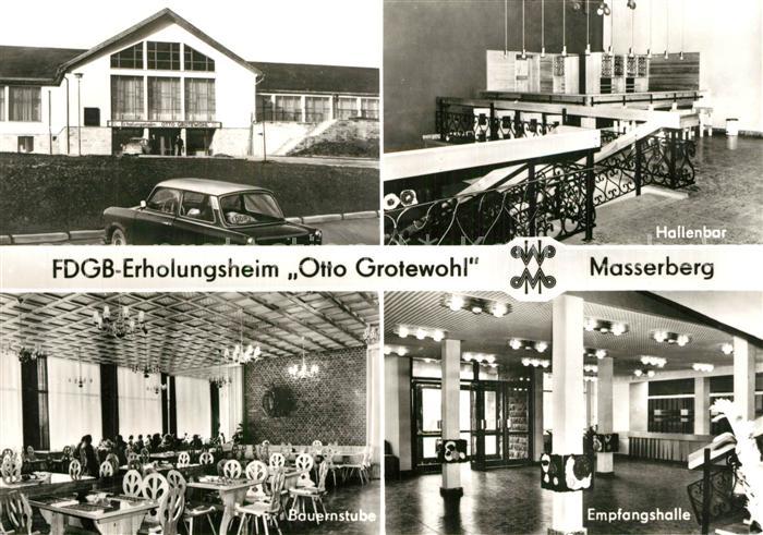 Masserberg FDGB Erholungsheim Otto Grotewohl Hallenbar Empfangshalle Bauernstube