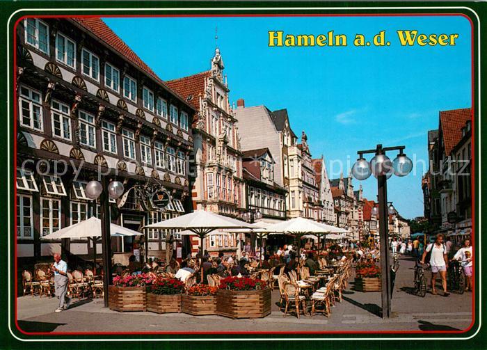Hameln Weser Rattenfaengerstadt Museums-Cafe Strassencafe Altstadt