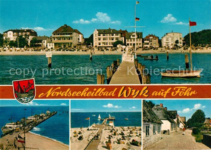 Wyk Foehr Nordseeheilbad Seebruecke Strand Friesenhaeuser