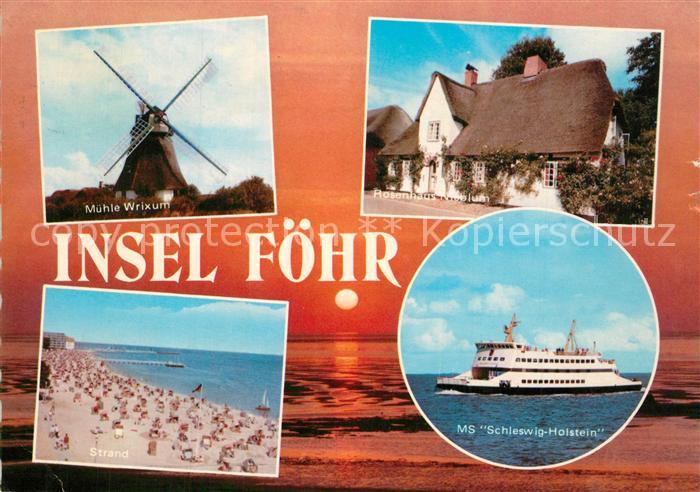 Insel Foehr Muehle Wrixum Rosenhaus Nieblum MS Schleswig Holstein Strand