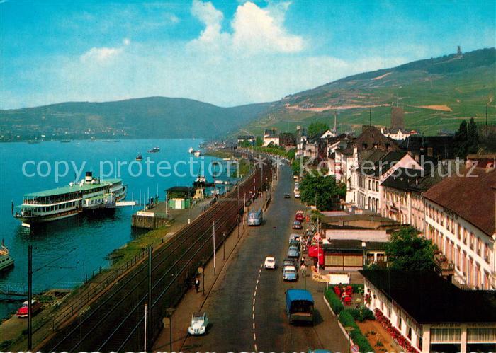 Ruedesheim Rhein Panorama mit Niederwalddenkmal