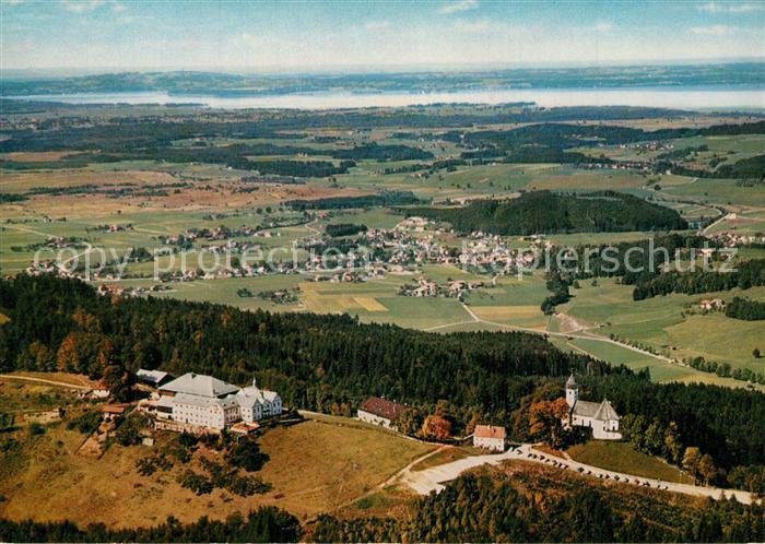 Maria Eck Kloster mit Wallfahrtskirche Fliegeraufnahme