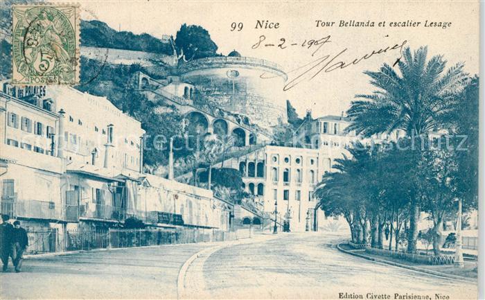 Nice Alpes Maritimes Tour Bellanda et escalier Lesage