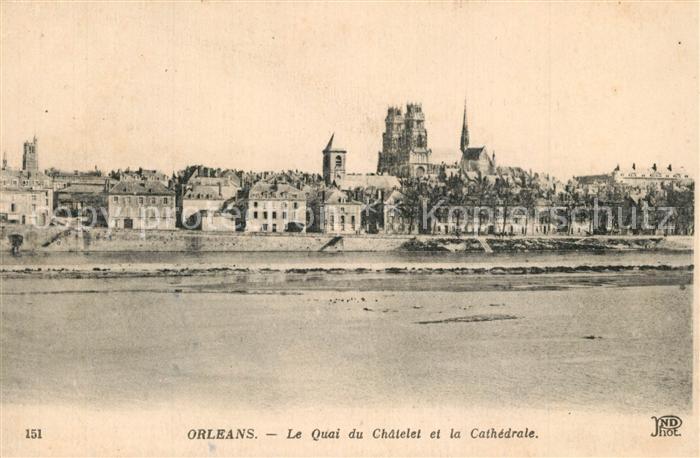 Orleans Loiret Quai Chatelet Cathedrale