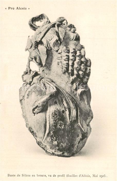 Alesia(Roman War) Alise-Sainte-Reine Buste de Silene en bronze
