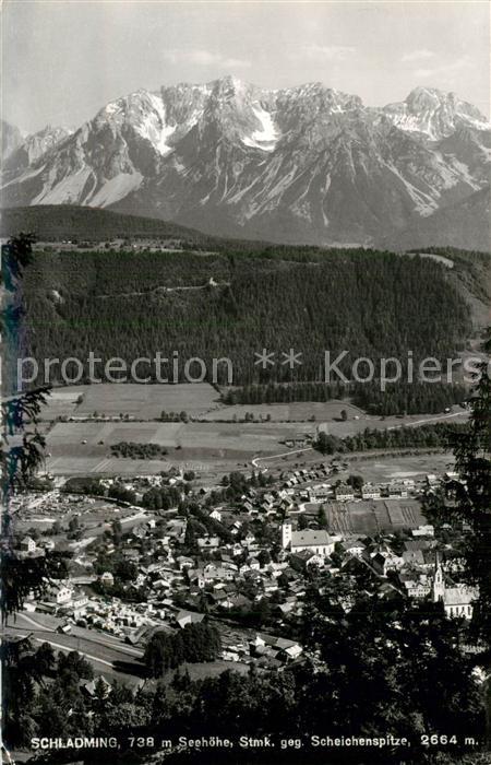Schladming Obersteiermark Gesamtansicht mit Blick zur Scheichenspitze Dachsteing