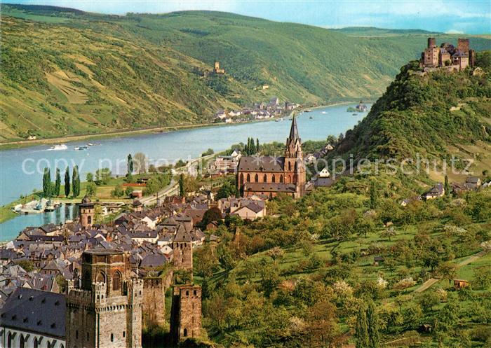 Oberwesel Rhein Panorama mit Schoenburg