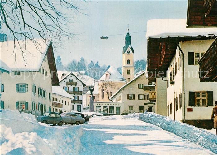 Bad Kohlgrub Ortsmotiv mit Kirche im Winter