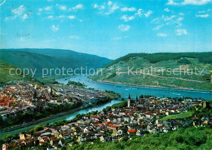 Bingen Rhein Panorama mit Nahemuendung