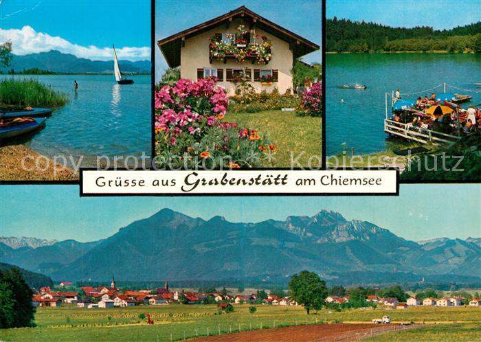 Grabenstaett Chiemsee Hirschauer Bucht Blumenschmuck Strandbad Tuettensee Ort mi