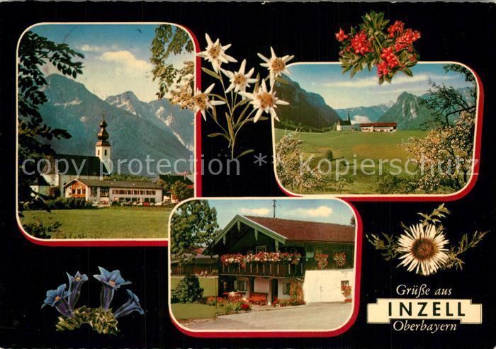 Inzell Motiv mit Kirche Landschaftspanorama Alpen Alpenflora