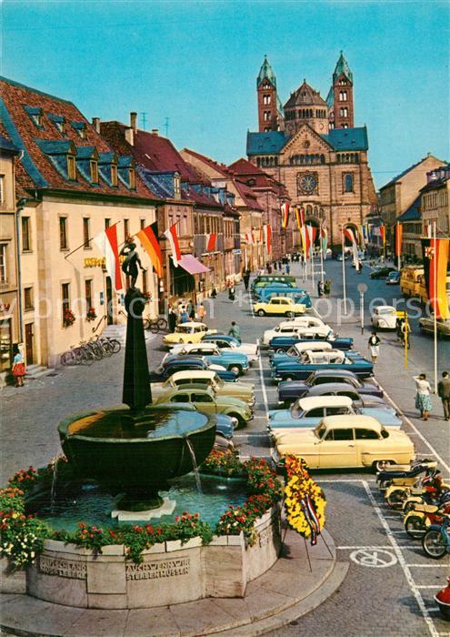 73574907 Speyer Rhein Brunnen Innenstadt Blick Zum Dom Speyer Rhein Ebay