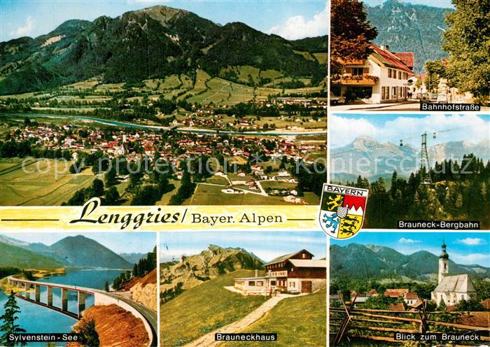 Lenggries Panorama Bayerische Alpen Fliegeraufnahme Bahnhofstrasse Brauneck Berg