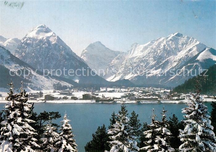 Pertisau Achensee Panorama Blick zum Karwendel Hochgebirge im Winter
