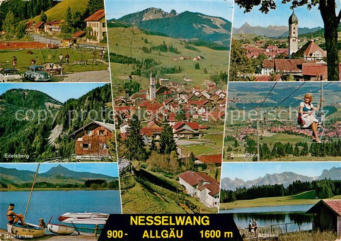 Nesselwang Panorama Hoehenluftkurort im Allgaeu Minigolf Edelsberg Gruentensee K