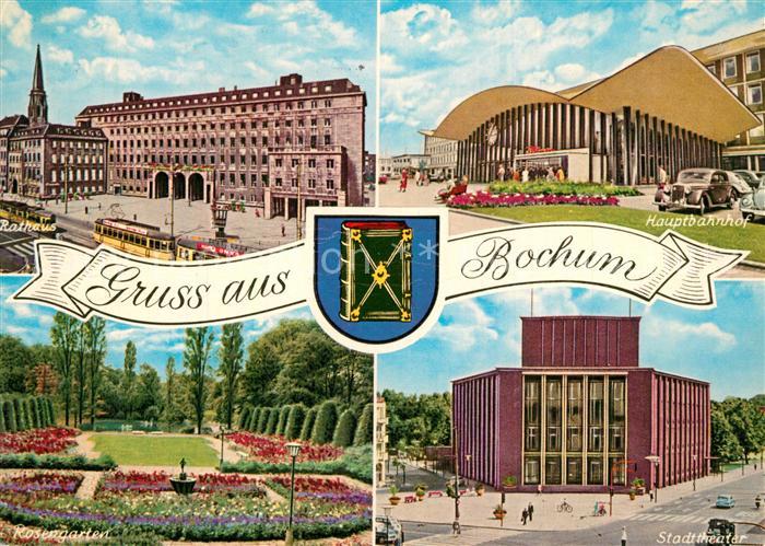 Bochum Rathaus Hauptbahnhof Stadttheater Rosengarten Wappen
