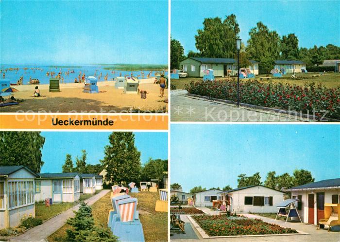 Ueckermuende Mecklenburg Vorpommern Badestrand am kleinen Haff Ferienzentrum Bel