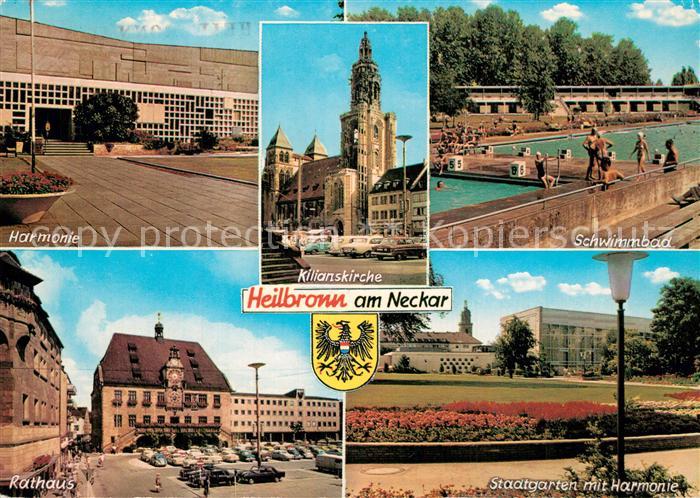 Heilbronn Neckar Harmonie Kilianskirche Schwimmbad Rathaus Stadtgarten