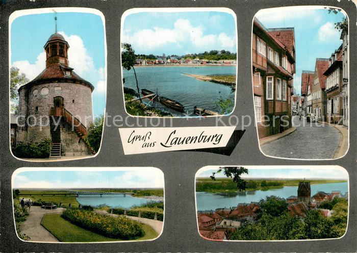 Lauenburg Elbe Alstadt Turm Landschaftspanorama Elbtal