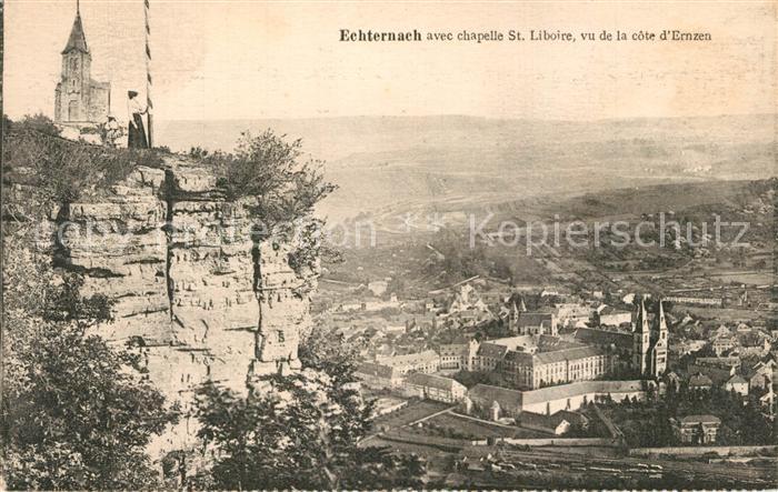 Echternach avec chapelle St Liboire vu de la cote d Ernzen