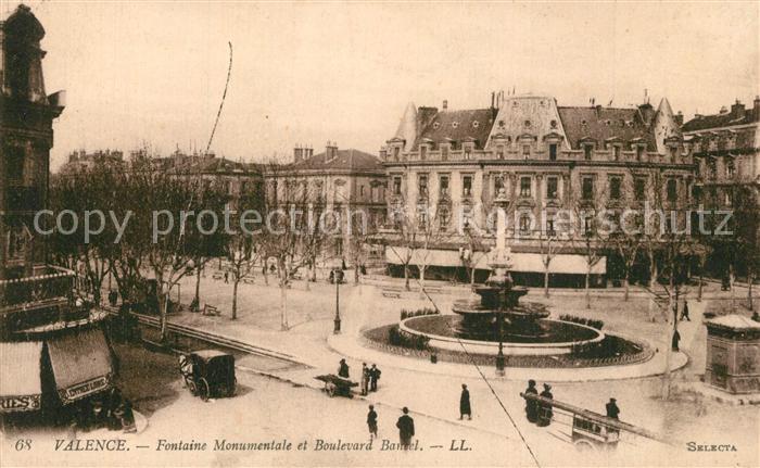 Valence 26 Fontaine Monumentale et Boulevard Bamel