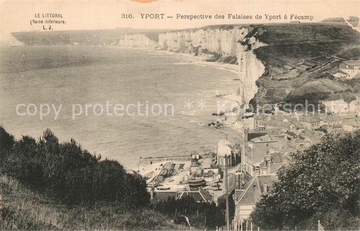 Yport Perspective des Falaises de Yport a Fecamp