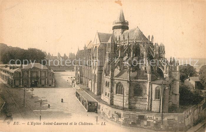 Eu 76 Eglise Saint Laurent et le Chateau