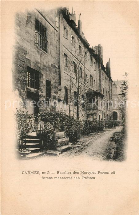 Paris Escalier des Martyrs Perron ou furent massacres 114 Pretres