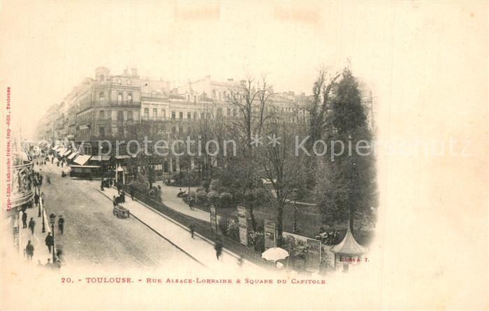 Toulouse Haute-Garonne Rue Alsace Lorraine et Square du Capitole