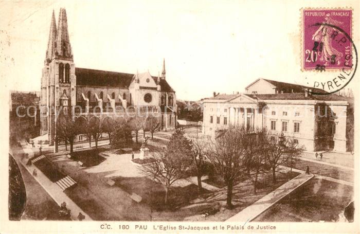 Pau 64 Eglise St Jacques et le Palais de Justice