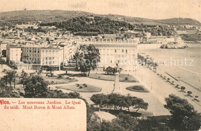 Nice Alpes Maritimes Les nouveaux Jardins Le Quai du midi Mont Boron et Mont Alb