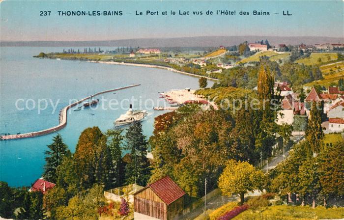 Thonon-les-Bains Le Port et le Lac vus de l’Hotel des Bains