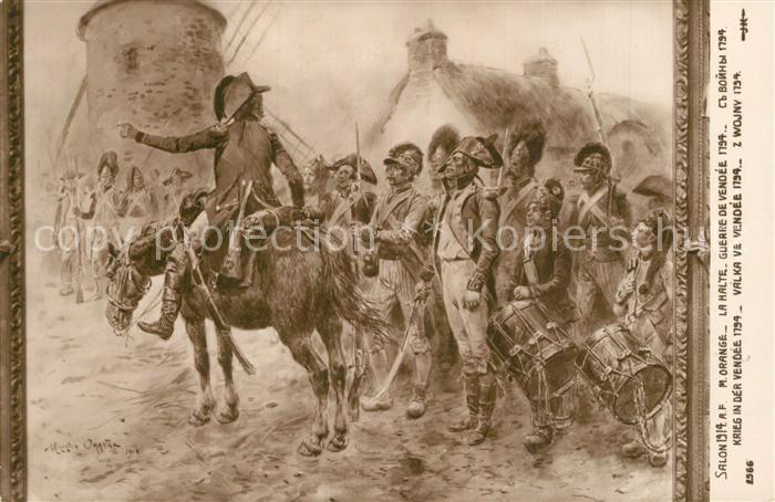 Kuenstlerkarte M. Orange La Halte Guerre de Vendee 1794