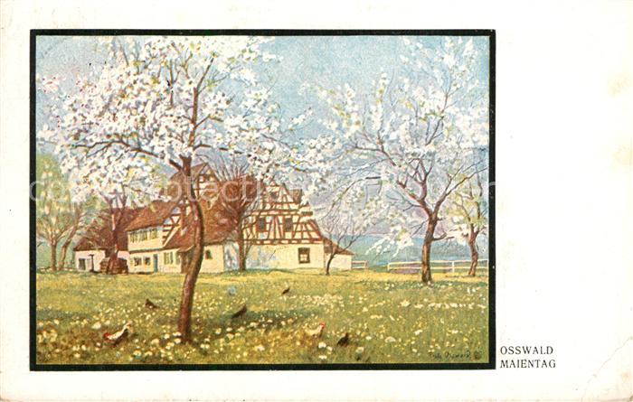 Ohligs Maientag Baumbluete Osswald Kuenstlerkarte